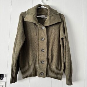 Roots 73 green button up cardigan 100% cotton size large